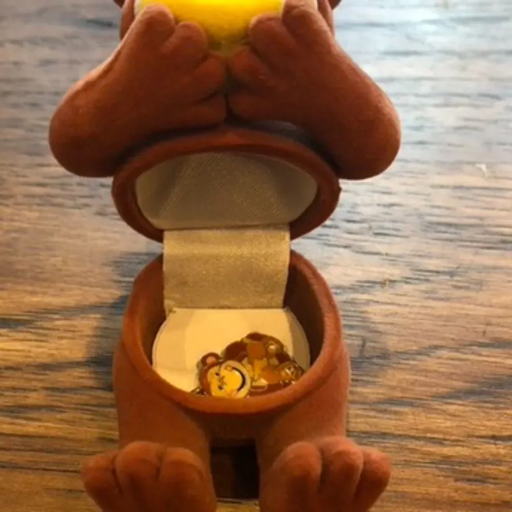 Vintage Velveteen Monkey Charm Presentation Gift /Jewelry Box/Stocking Stuffer
